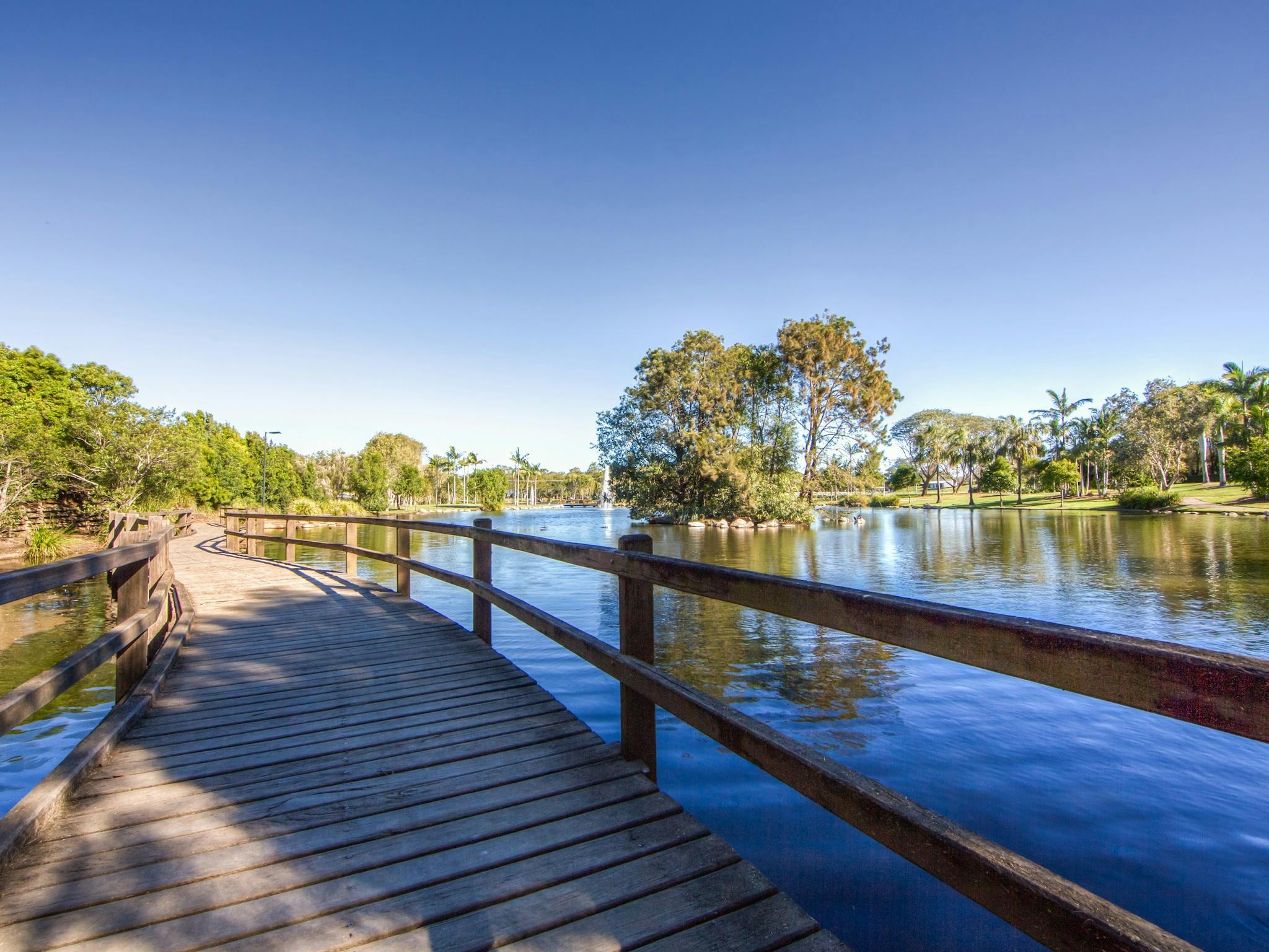 winter-in-caboolture Centenary Lakes parkland on the Caboolture River, a green space to enjoy in winter in Caboolture